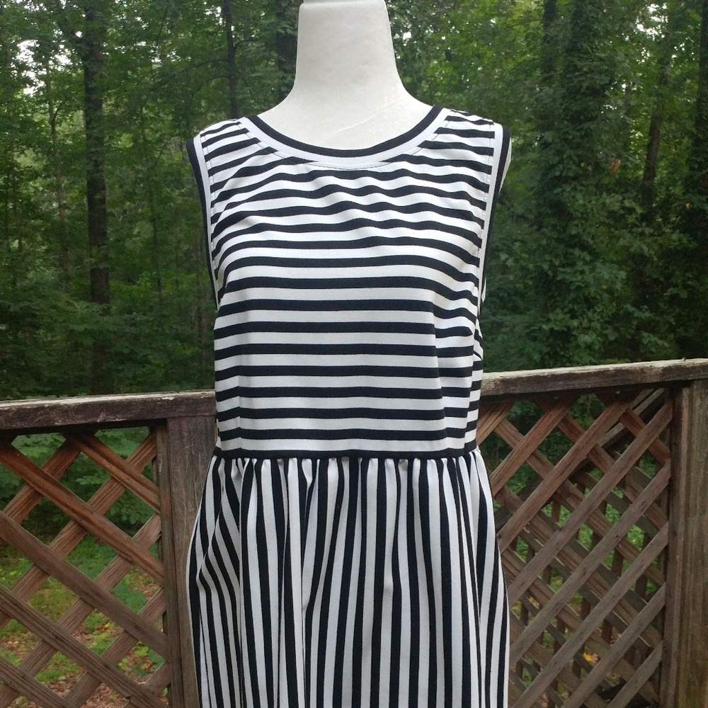 International Concepts Black Stripe Dress Size Misses XL